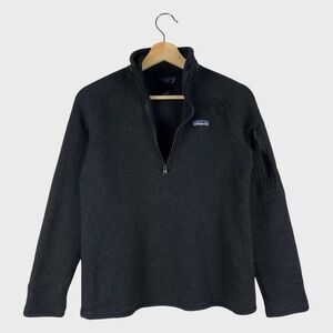 Patagonia Black Quarter-Zip Pullover Fleece Sweater